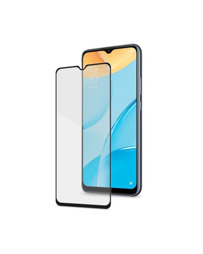 FULLGLASS - Vetro 9H con bordo colorato nero compatibile con Oppo A15/ A15S/ A54S