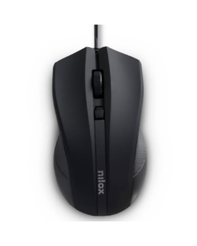 NILOX TECH - Mouse ottico, connessione USB-A, 1600DPI, 2 tasti, lunghezza cavo 1.3 mt