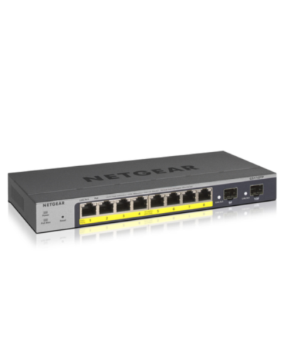 NETGEAR GS110TP Switch Smart Managed Pro 8 porte Gigabit PoE (budget 55W),Garanzia a vita