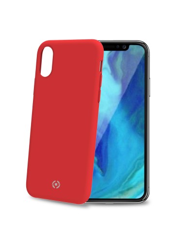 FEELING - Cover morbida in silicone liquido con finitura soft touch e bordi anti scivolo colore rosso compatibile con Apple iPh