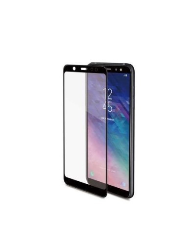 3DGLASS - Vetro 9H con bordo colorato nero per schermo curvo compatibile con Samsung Galaxy A6 2018