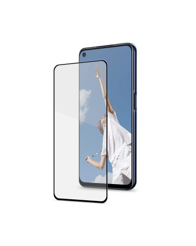 FULLGLASS - Vetro 9H con bordo colorato nero compatibile con Oppo A72/ A52/ A92/ Realme 7 5G