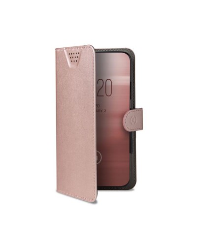 WALLY ONE - Custodia universale a libro colore nero con fissaggio e sistema rotazione 360° compatibile con tutti gli smartphon
