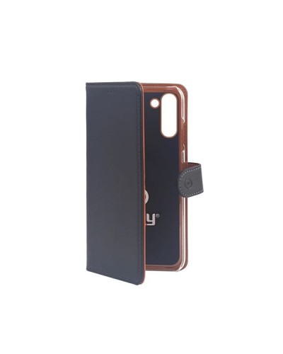 WALLY - Custodia a libro in pelle sintetica con chiusura flap magnetico, slot per carte e funzione stand colore nero compatibil