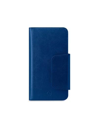 DUOMO - Custodia a libro con chiusura magnetica, slot porta carte colore blu compatibile con gli smartphone fino a 5.8" dimensi