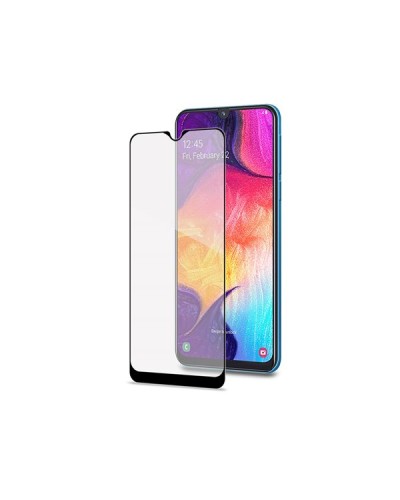FULLGLASS - Vetro 9H con bordo colorato nero compatibile con Samsung Galaxy A20e