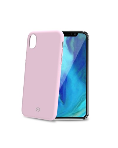 FEELING - Cover morbida in silicone liquido con finitura soft touch e bordi anti scivolo colore rosa compatibile con Apple iPho