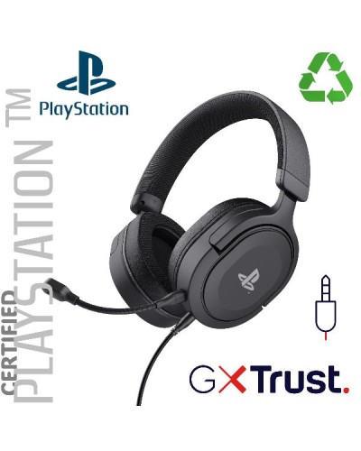 CUFFIE GAMING CABLATE JACK 3,5MM PLAYSTATION® PS5™ CERTIFICATE, DRIVER 50MM - PLASTICA RICICLATA 85% - TRUST GXT498 FORTA NE