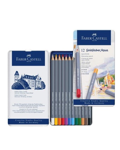 Matite colorate acquerellabili Goldfaber Aqua conf met da 12