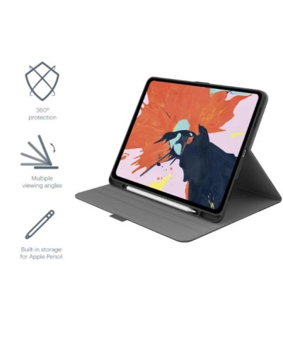 Custodia TekView con porta Apple pencil per iPad Air 10.9" (''20/''22) e iPad Pro 11" (''22/''21/''20/''18) – Grigio/Nero