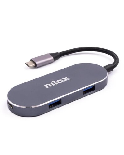 NILOX TECH - Docking station con porta USB-C, tecnologia Power delivery, HDMI 4K, 3 porte USB-C 3.2, potenza massima 87 Watt