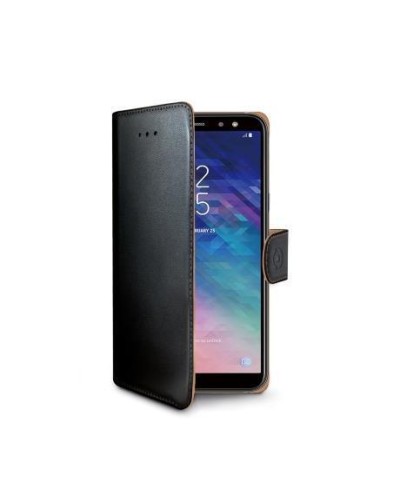 WALLY - Custodia a libro in pelle sintetica con chiusura flap magnetico, slot per carte e funzione stand colore nero compatibil