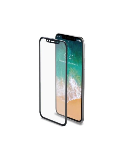 3DGLASS - Vetro 9H con bordo colorato nero per schermo curvo compatibile con Apple iPhone Xs/ iPhone X