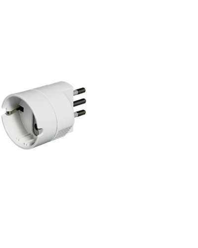 Adattatore Presa F. Tedesca e 10A, Presa Maschio 10A -Bianco-