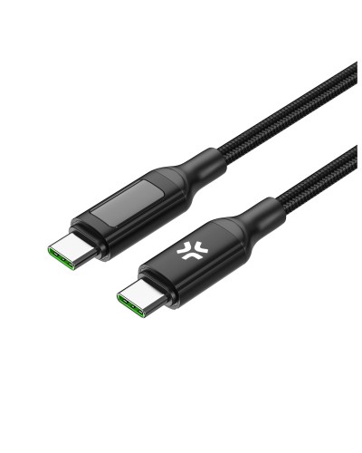 USBCUSBC100WLED - Cavo USB-C a USB-C, lunghezza 2 metri, potenza massima 100 Watt, Indicatore LED, Power Delivery, materiale ny