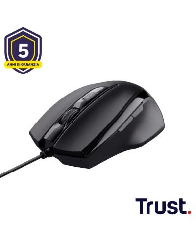 MOUSE CABLATO 160CM - 2400DPI - TRUST VOCA - NERO