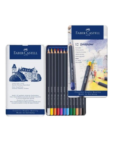 Matite colorate Goldfaber conf. metallo da 12