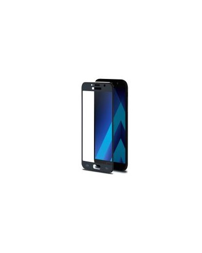 3DGLASS - Vetro 9H con bordo colorato nero per schermo curvo compatibile con Samsung Galaxy A3 2017