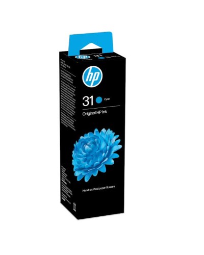 Flacone di inchiostro ciano originale HP 31 da 70 ml