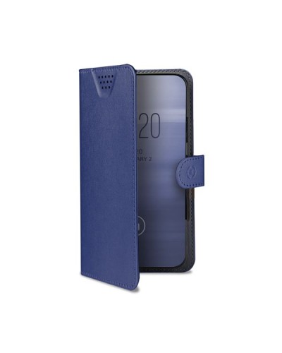 WALLY ONE - Custodia universale a libro colore nero con fissaggio e sistema rotazione 360° compatibile con tutti gli smartphon