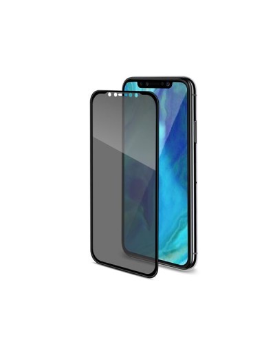 PRIVACY 3D GLASS - Vetro 9H con bordo colorato nero per schermo curvo con effetto Privacy compatibile con Apple iPhone Xs Max