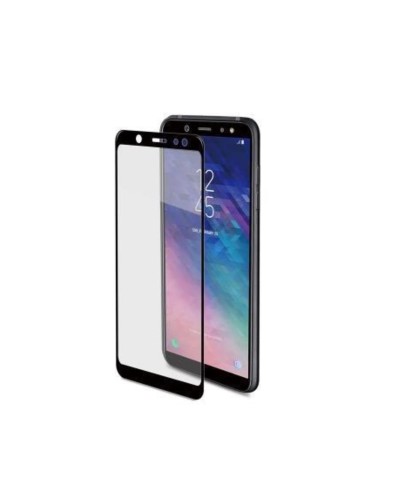 FULLGLASS - Vetro 9H con bordo colorato nero compatibile con Samsung Galaxy A6 2018