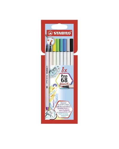 AST8 COL ASS STABILO PEN 68 BRUSH