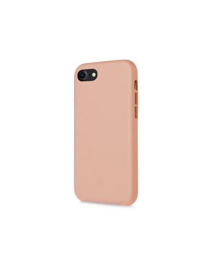 SUPERIOR - Cover in pelle sintetica con copertura tasti in alluminio colorato, colore rosa compatibile con Apple iPhone SE 2020