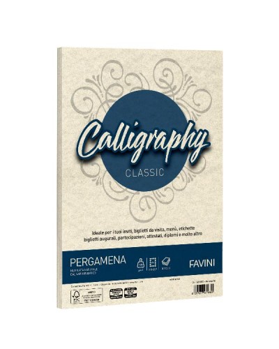 CALLIGRAPHY Pergamena - Naturale - 190g/m2 – 50 fogli