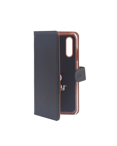 WALLY - Custodia a libro in pelle sintetica con chiusura flap magnetico, slot per carte e funzione stand colore nero compatibil