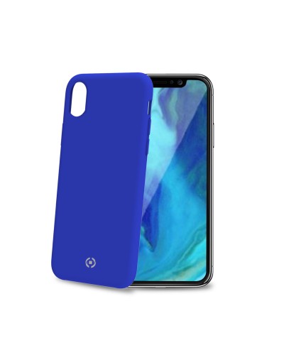 FEELING - Cover morbida in silicone liquido con finitura soft touch e bordi anti scivolo colore blu compatibile con Apple iPhon