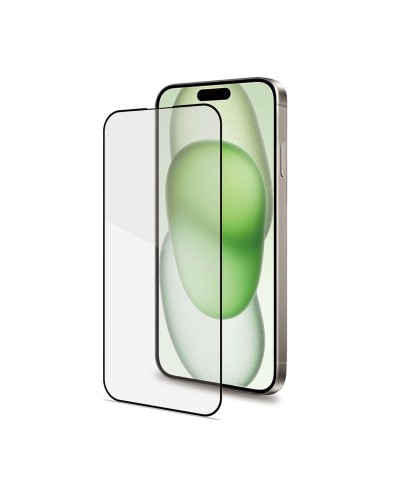 FULLGLASS - Vetro 9H con bordo colorato nero compatibile con Apple iPhone 15 Plus