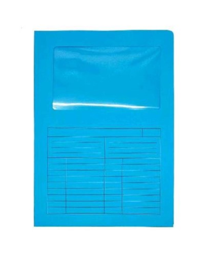 CF20 CARTELLINE C/FINESTRA 200GR BLU