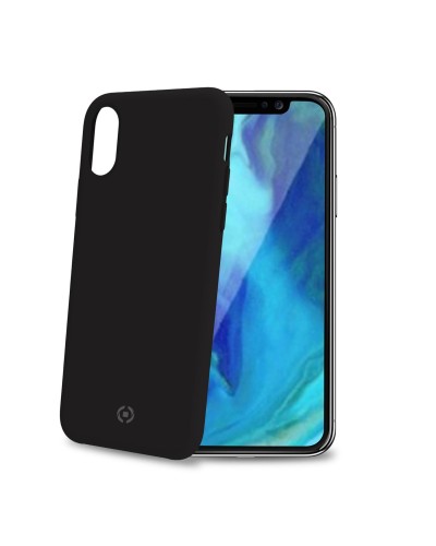 FEELING - Cover morbida in silicone liquido con finitura soft touch e bordi anti scivolo colore nero compatibile con Apple iPho