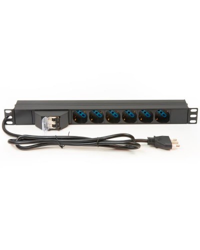 MULTIPRESA ALIMENTAZIONE PER RACK 19" CON 6 PRESE UNIVERSALI TRIPOLARI/SCHUKO MAGNETOTERMICA