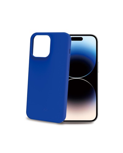 CROMO - Cover in morbido TPU con finitura soft touch colore blu compatibile con Apple iPhone 15 Pro [IPHONE 15 CASES]