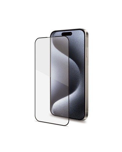 FULLGLASS - Vetro 9H con bordo colorato nero compatibile con Apple iPhone 15 Pro