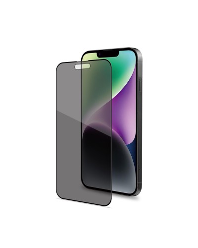 PRIVACY FULL GLASS - Vetro 9H con effetto Privacy e bordo colorato nero compatibile con Apple iPhone 15