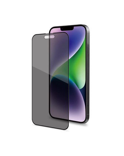 PRIVACY FULL GLASS - Vetro 9H con effetto Privacy e bordo colorato nero compatibile con Apple iPhone 15 Plus