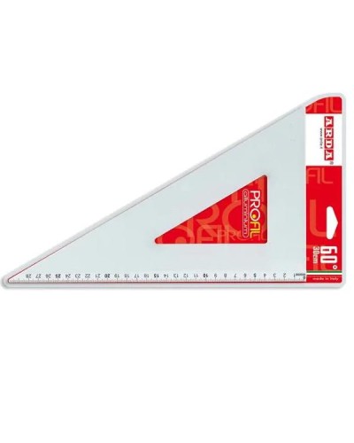 SQUADRA 60° DI 30 CM LINEA ALLUMINIO - MILLIMETRATA