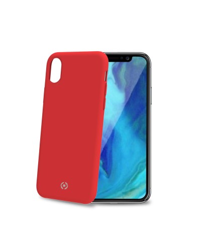 FEELING - Cover morbida in silicone liquido con finitura soft touch e bordi anti scivolo colore rosso compatibile con Apple iPh