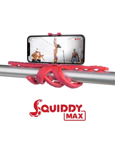 SQUIDDYMAX - Treppiede flessibile, 23 ventose per attaccarlo su ogni superficie, dotato di filettatura 1/4", utilizzo sia verti
