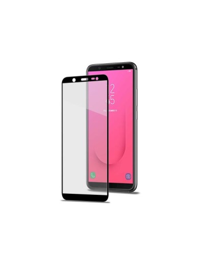 FULLGLASS - Vetro 9H con bordo colorato nero compatibile con Samsung Galaxy J8 2018