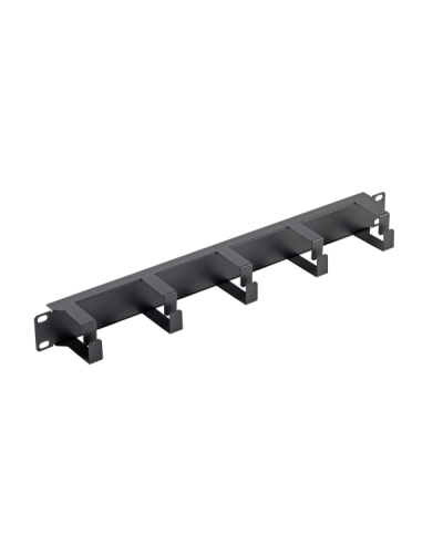 PANNELLO GUIDACAVI 19  1U NERO CON 5 ANELLI