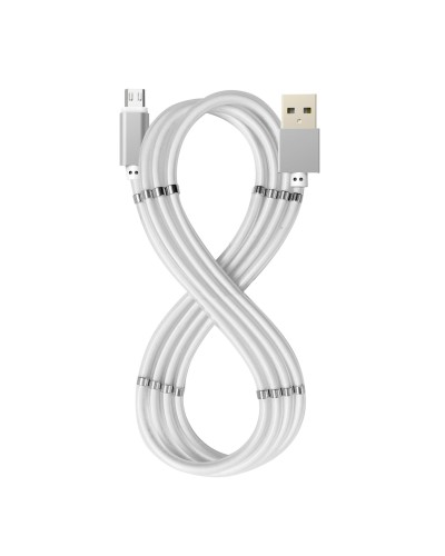 USBMICROMAG - Cavo USB-A a Micro Usb, lunghezza 1 metro, potenza massima 12 Watt, dotati di magneti per avvolgerlo