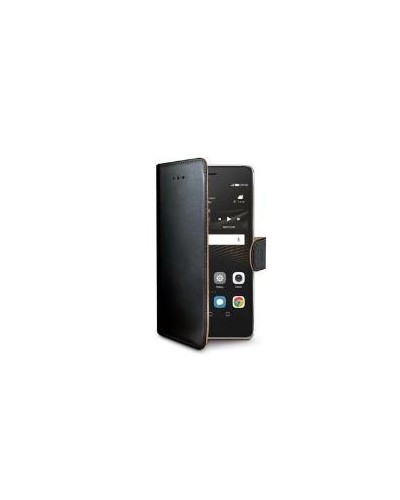 WALLY - Custodia a libro in pelle sintetica con chiusura flap magnetico, slot per carte e funzione stand colore nero compatibil