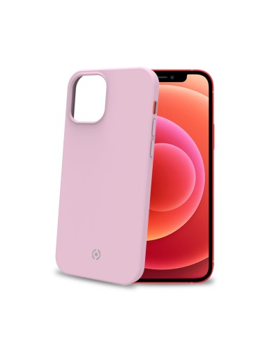 FEELING - Cover morbida in silicone liquido con finitura soft touch e bordi anti scivolo colore rosa compatibile con Apple iPho