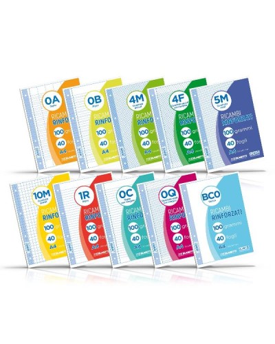 RICAMBI A4 QUADRI 10M 40FF 100GR