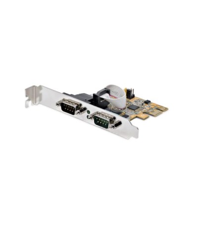 Scheda seriale PCI Express a due porte - Scheda di interfaccia seriale da PCIe a 2x RS232 (DB9)- Scheda PCIe con staffe standar