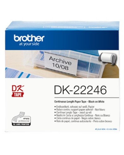 Nastro adesivo in carta Brother nero su bianco 103,6mm